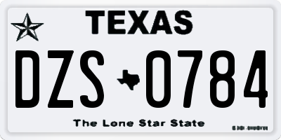 TX license plate DZS0784