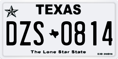 TX license plate DZS0814