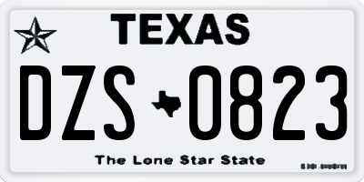TX license plate DZS0823