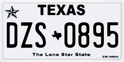 TX license plate DZS0895