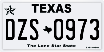TX license plate DZS0973