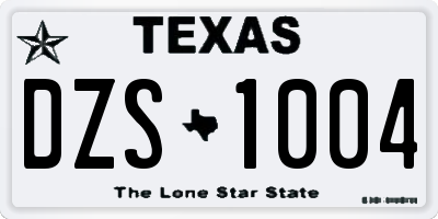 TX license plate DZS1004