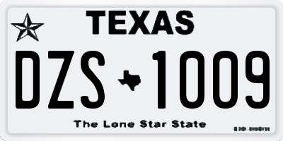 TX license plate DZS1009