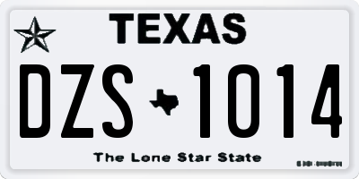 TX license plate DZS1014