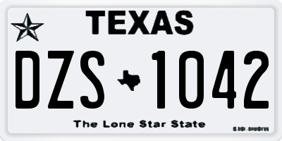 TX license plate DZS1042