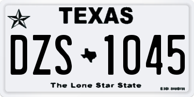 TX license plate DZS1045