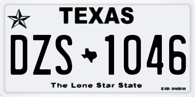 TX license plate DZS1046
