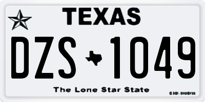 TX license plate DZS1049