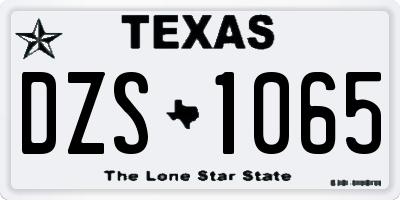 TX license plate DZS1065
