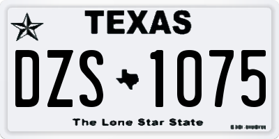 TX license plate DZS1075