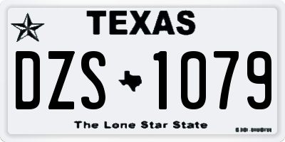 TX license plate DZS1079