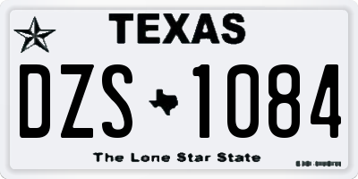 TX license plate DZS1084