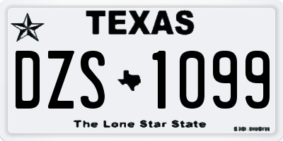 TX license plate DZS1099