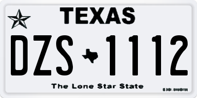 TX license plate DZS1112