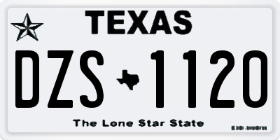 TX license plate DZS1120