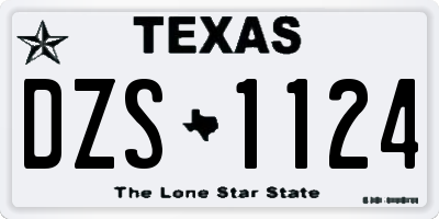 TX license plate DZS1124