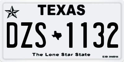 TX license plate DZS1132