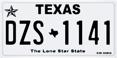 TX license plate DZS1141