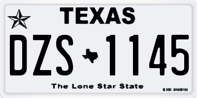 TX license plate DZS1145