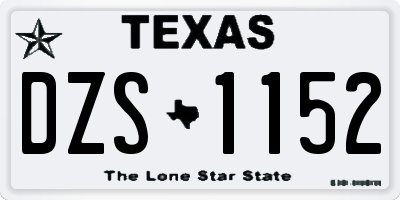 TX license plate DZS1152