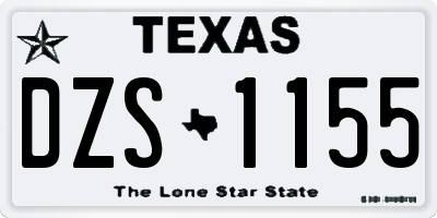 TX license plate DZS1155