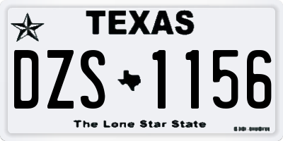 TX license plate DZS1156
