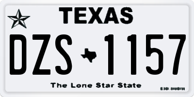 TX license plate DZS1157