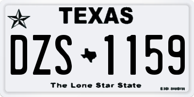 TX license plate DZS1159