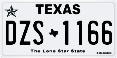 TX license plate DZS1166