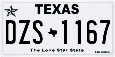 TX license plate DZS1167