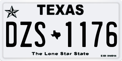 TX license plate DZS1176