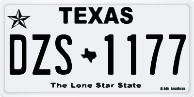 TX license plate DZS1177