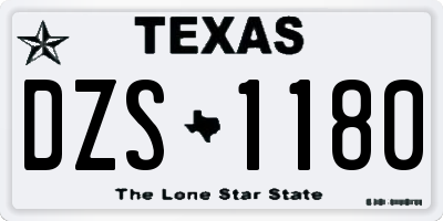 TX license plate DZS1180