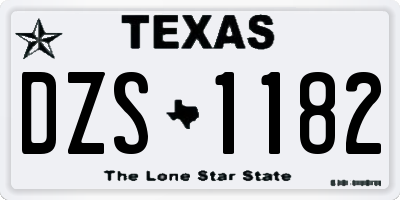 TX license plate DZS1182