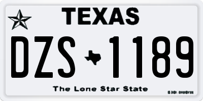 TX license plate DZS1189