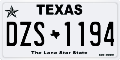 TX license plate DZS1194