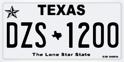 TX license plate DZS1200