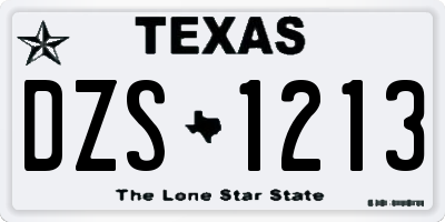 TX license plate DZS1213