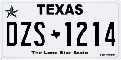 TX license plate DZS1214