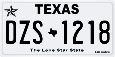 TX license plate DZS1218