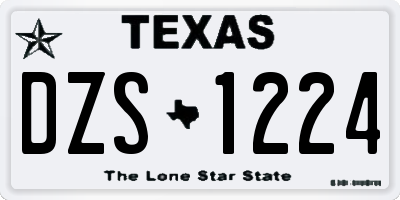 TX license plate DZS1224