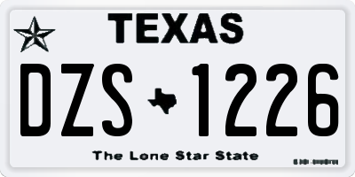 TX license plate DZS1226