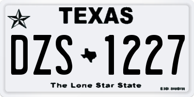 TX license plate DZS1227