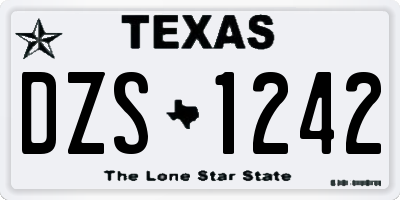 TX license plate DZS1242