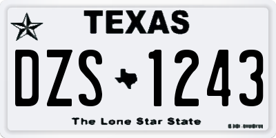 TX license plate DZS1243