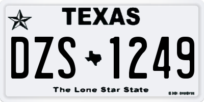 TX license plate DZS1249