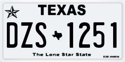 TX license plate DZS1251