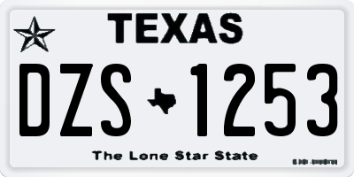 TX license plate DZS1253