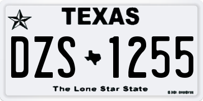 TX license plate DZS1255