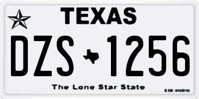 TX license plate DZS1256